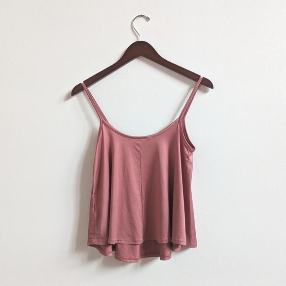 Miss Selfridge Crop Tank Top Women's Sz 4 Rose Pink Flowy Spaghetti Strap - Picture 2 of 4